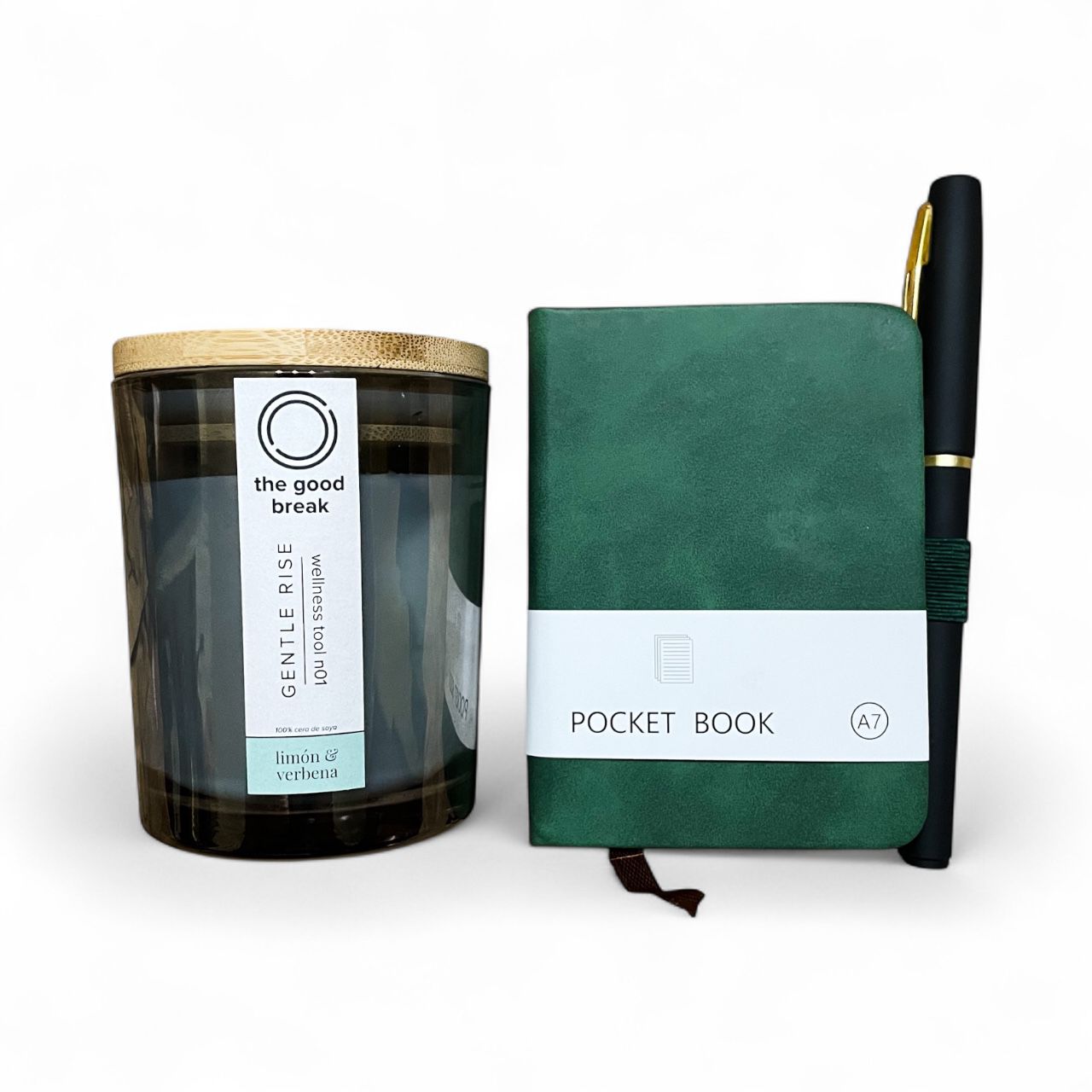 Pack Vela Aromática De Soya + Libreta Y Lapiz I 3% Donación